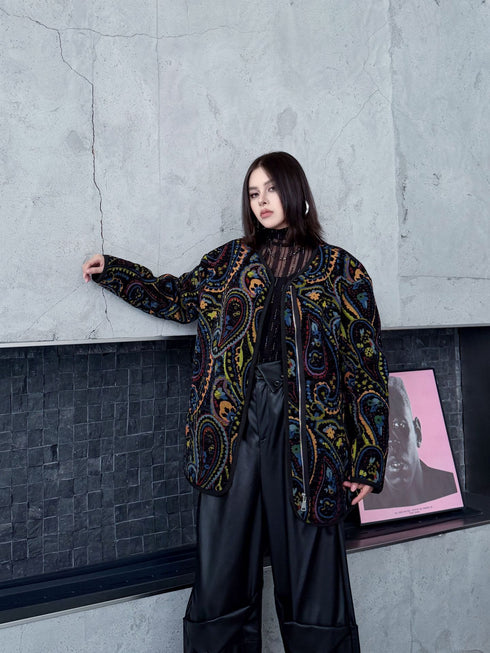 Jacquard Paisley Quilted Jacket